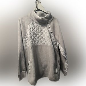 Abercrombie and Fitch asymmetrical snap close fleece jacket